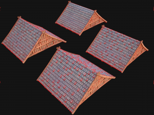 Medieval Tile Roof Modular 3D Model