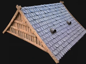 Medieval Tile Roof Modular 3D Model