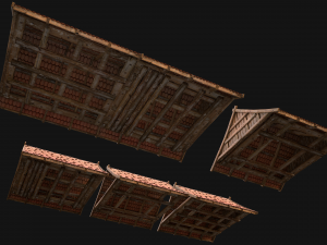 Medieval Tile Roof Modular 3D Model