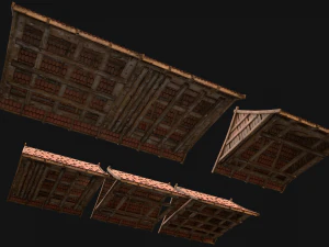 Medieval Tile Roof Modular 3D Model
