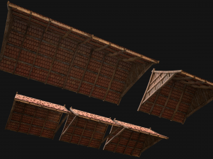 Medieval Tile Roof Modular 3D Model