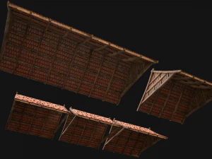 Medieval Tile Roof Modular 3D Model
