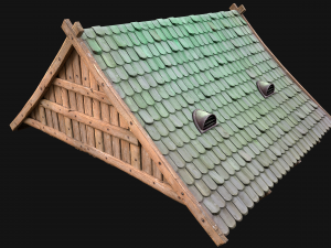 Medieval Tile Roof Modular 3D Model