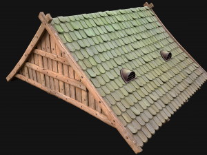 Medieval Tile Roof Modular 3D Model
