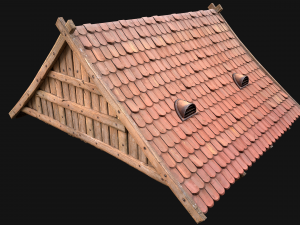 Medieval Tile Roof Modular 3D Model