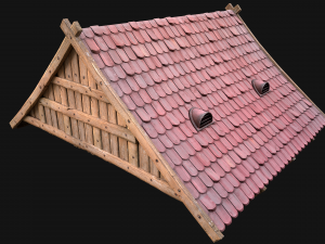 Medieval Tile Roof Modular 3D Model