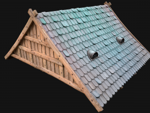 Medieval Tile Roof Modular 3D Model