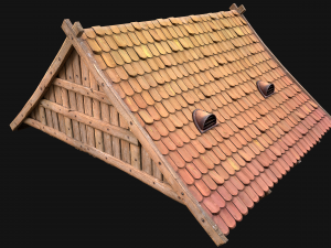 Medieval Tile Roof Modular 3D Model