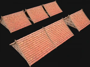 Medieval Tile Roof Modular 3D Model