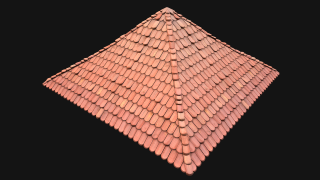Medieval Tile Pyramid Roof 3D Model .c4d .max .obj .3ds .fbx .stl .blend 