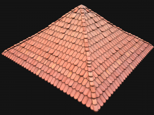 Medieval Tile Pyramid Roof 3D Model