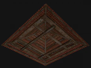 Medieval Tile Pyramid Roof 3D Model