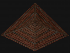 Medieval Tile Pyramid Roof 3D Model