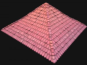 Medieval Tile Pyramid Roof 3D Model