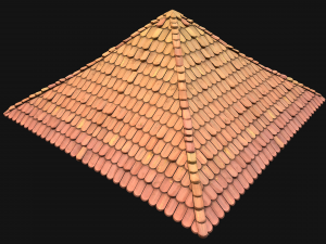 Medieval Tile Pyramid Roof 3D Model