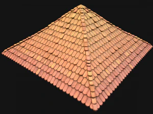 Medieval Tile Pyramid Roof 3D Model