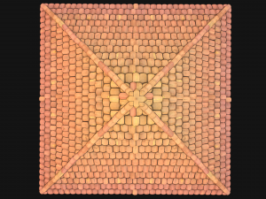 Medieval Tile Pyramid Roof 3D Model