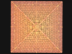Medieval Tile Pyramid Roof 3D Model