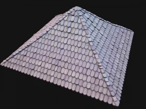 Medieval Tile Pyramid Roof 3D Model