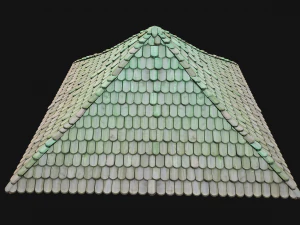 Medieval Tile Pyramid Roof 3D Model
