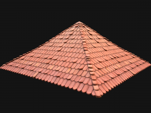 Medieval Tile Pyramid Roof 3D Model
