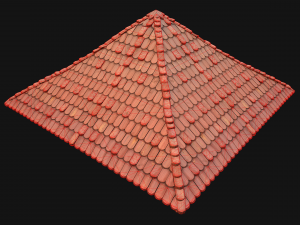 Medieval Tile Pyramid Roof 3D Model