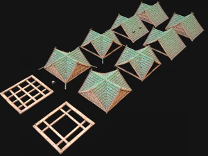Medieval Corner Roof 3D Model