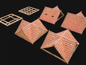 Medieval Corner Roof 3D Model
