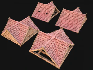 Medieval Corner Roof 3D Model