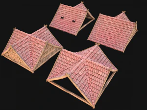 Medieval Corner Roof 3D Model