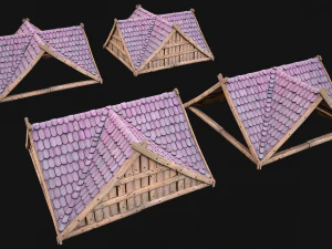 Medieval Corner Roof 3D Model