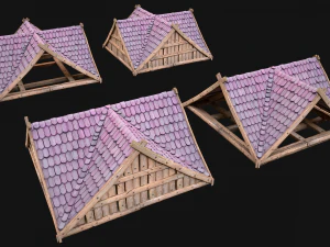 Medieval Corner Roof 3D Model