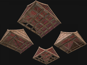 Medieval Corner Roof Modelo 3D