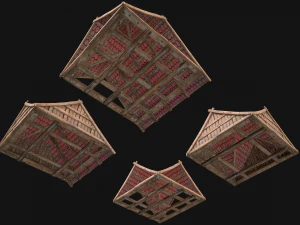 Medieval Corner Roof 3D Model