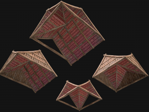 Medieval Corner Roof Modelo 3D