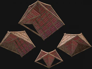 Medieval Corner Roof 3D Model