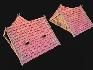 Medieval Corner Roof 3D Model