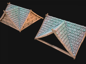 Medieval Corner Roof Modelo 3D