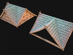 Medieval Corner Roof 3D Model