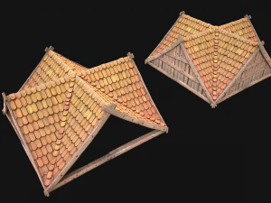 Medieval Corner Roof 3D Model