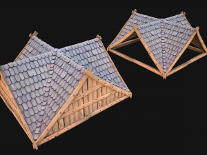 Medieval Corner Roof Modelo 3D