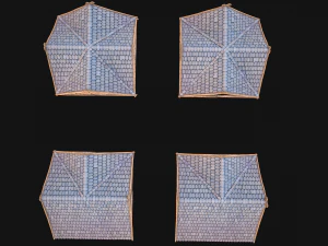 Medieval Corner Roof 3D Model