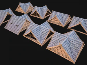 Medieval Corner Roof 3D Model