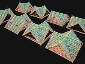 Medieval Corner Roof Modelo 3D