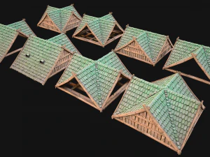 Medieval Corner Roof 3D Model