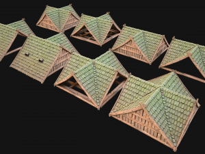 Medieval Corner Roof Modelo 3D