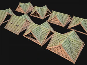 Medieval Corner Roof 3D Model