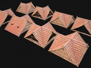 Medieval Corner Roof Modelo 3D