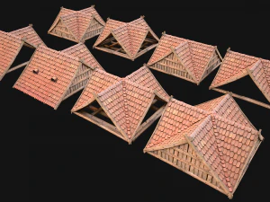 Medieval Corner Roof 3D Model