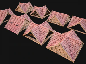 Medieval Corner Roof 3D Model